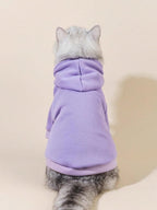 QWINEE Basic Dog Hoodie Sweatshirt Puppy Sweater Warm Cat Costumes Pet Clothes for Chihuahua Puppy Kitten Small Medium Dogs Mauve Purple Small