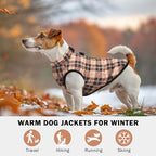 SCENEREAL Dog Winter Coat - Warm Dog Jacket with Built-in Harness for Small & Medium Dogs, Waterproof Cold Weather Coat with Zipper, Fleece Puffer Vest Windproof Snow Clothes for Puppy & Pet