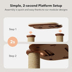 PETLIBRO Infinity Cat Tree Tower for Indoor Cats, Modular Design with Cat Bed, Toy, Felt Pads, Sisal Scratching Posts, 2-Second Setup, Sturdy Multi-Level Activity Center Cat Condo for Any Room