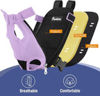 Pawaboo Pet Carrier Backpack, Adjustable Pet Front Cat Dog Carrier Backpack Travel Bag, Legs Out, Easy-Fit for Traveling Hiking Camping for Small Medium Dogs, Large Size, Purple
