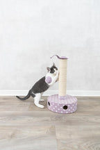 TRIXIE Junior Scratching Post Fleece Ideal for Small Cats and Kittens, Cat Scratcher with Toys