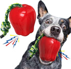 LiuMelinda Dog Chew Toys for Aggressive-Chewers - Indestructible Dog Toy for Aggressive Chewer，Tough Chew Toys for Dogs (Rubber Red Apple)
