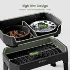 KPWACD 4-in-1 Elevated Slow Feeder Dog Bowls, 4 Height Adjustable Mess Proof Raised Dog Bowl Stand with Licking Plate, 2 Stainless Steel Doggy Food Bowl & Slow Feeder for Large Medium Small Pets