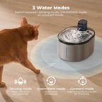 Wireless Cat Water Fountain Stainless Steel, 152oz/4.5L Cat Fountain Battery Operated, Cordless Pet Water Fountain for Cats & Dogs with Motion Sensor, Ultra Quiet Pump, Multi-Filtration