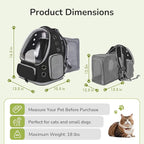 Cat Backpack Carrier for Large Cats, Expandable Cat Bubble Backpack, Dog Carriers for Small Medium Dogs, Airline Approved Pet Carrier for Travel Hiking Outdoor(Black)
