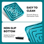 TOBYTO Slow Feeder Dog Bowls for Large Medium Breed, Anti-Choking Pet Slow Feeding Food Bowl, Non Slip Maze Puzzle Dog Feeder Bowl Prevent Bloating,Dark Green