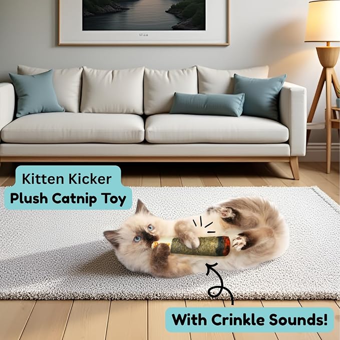 Nestpark Cat Doobie Catnip Cat Toy - Crinkle Kitten Kicker with Extra Strong Catnip - Funny Interactive Cat Toy Indoor Cat Gifts