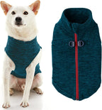 Gooby - Zip Up Fleece Vest, Fleece Jacket Sweater with Zipper Closure and Leash Ring, Turquoise Wash, Medium