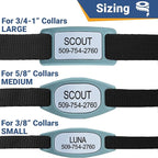 GoTags Silicone Slide On Pet ID Tag, Personalized Engraved Colorful Collar Slide Dog Tag Nameplate for Pets, No Noise Quiet Dog Tags Small Medium Large in 5 Colors