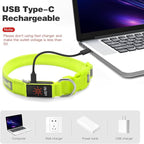 Flashseen Light Up Dog Collars, Adjustable LED Dog Collar Rechargeable, Glow in The Dark Dog Collars Super Bright Glow Collars for Night Walking for Dogs (Green, Small)