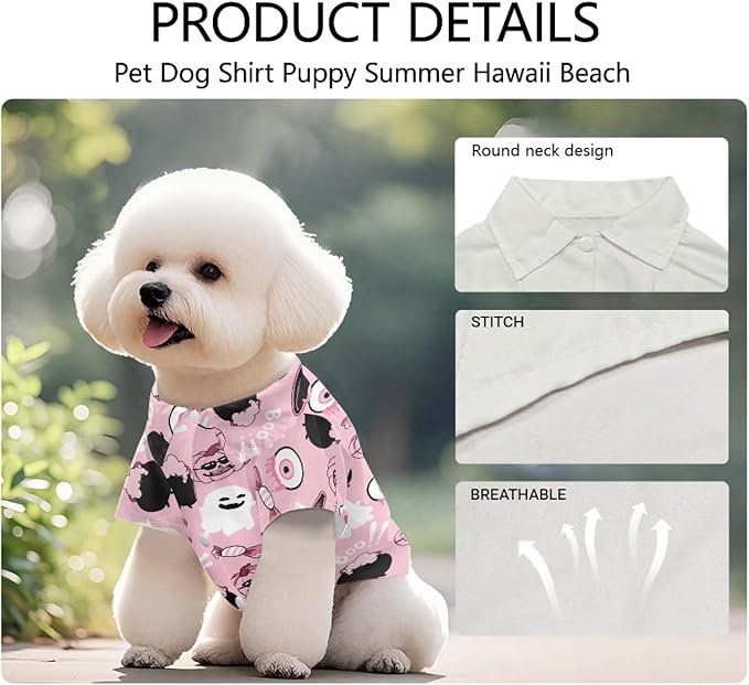 Halloween Dog Shirt for Large Dogs Ghost Dog Clothes Soft Breathable T-Shirts Halloween Outfit Party Cosplay Supplies for Pet Puppy Cat Pullover Clothes Comfortable & Easy to Wear