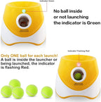Dog Ball Thrower Launcher, Automatic Launcher with 6 Mini Tennis Balls, Interactive Dog Toys Indoor Outdoor Ball Thrower Machine for Small Dogs with 3 Distance Settings