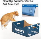 Cardboard Cat Scratcher Box with Extra-Large Double-Sided Sturdy Cat Scratching Board and Refillable Cat Scratch Pad, Hide, Scratch and Sleep, Easy to Clean and Assemble- EGPETS Cat Scratch Box Blue