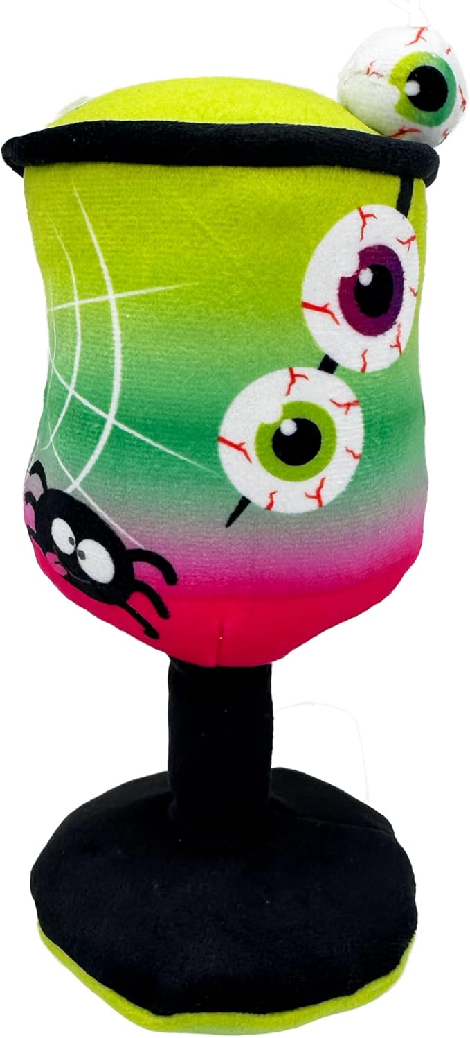 Huxley & Kent Funny Dog Toys w/ Squeaker & Crinkle - Stimulating & Interactive Chew Toy for Dogs - Mesh Lined Stuffed Dog Toy - Easy to Clean Doggie Toys for All Breeds (Witch's Potion,Small)