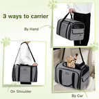 Pecute Expandable Cat Carrier, Soft Side Pet Carrier with Seat Belt, Dog Carriers for Small Dogs, Portable & Foldable Cat Bag Carrier Great for Travel, Outdoor, Hiking, Camping