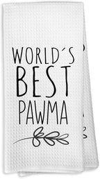 World's Best Pawma Kitchen Towels, Dog Pawma Gifts for Dog Dad Dog Owner Dog Lovers, Dog Grandma Gifts from Children, Pawma Mother's Day Birthday Gifts Tea Towels Kitchen Hand Towels 16x24 Inch