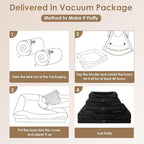 EHEYCIGA Memory Foam XXL Dog Bed for XLarge Sized, Extra Large Orthopedic Dog Sofa with Sides and Waterproof Liner, Washable Bolster Pet Couch with Removable Cover, 52x41x8 Inch, Black