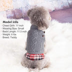 KYEESE Dog Sweater Soft Pullover Dog Sweaters for Small Dogs Male Warm Turtleneck Small Dogs Sweater with Gingham Patchwork Stretchy Knitwear Cat Clothes Thick Pet Coat for Fall Winter Cold Weather
