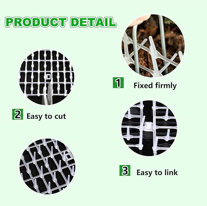 1 Pcs White Cat Scat Mat with 16 Garden Staples, 1FT Width × 13FT Length Cat Repellent Mat, Cat Deterrent Mat for Indoor and Outdoor to Keep Pet Away