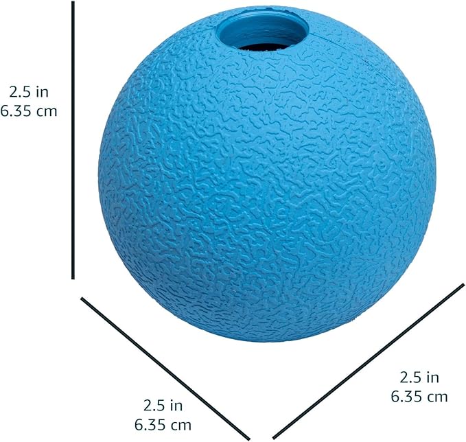 Amazon Basics Dog Toys, Interactive Fetch Rubber Balls, (Pack of 3), 2.5 inch, Blue, Orange