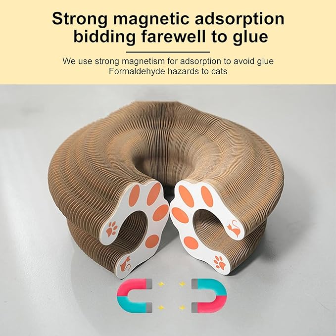 3PC Kitty Curls Cat Toy,Magic Organ Cat Scratcher Board,Cat Scratcher for Grinding Claw Cardboard Cat Toys,Interactive Scratch Pad with Toy Ball