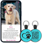 MYLUCKYTAG Silent Silicone QR Code Pet ID Tags - Online Profile - Scan QR for Instant Location Alert Email