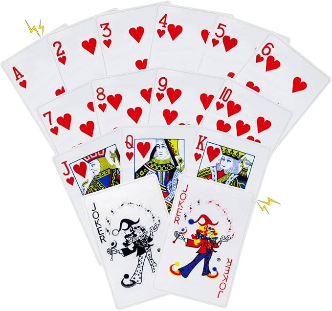 15PCS Funny Poker Dog Toys- Plush Interactive Toys with Crinkle Paper for Small, Medium Puppies- Fun Novelty Play- Cool Stuffed Gifts for Dog Birthday(Red)