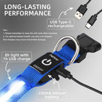 Super Bright LED Dog Collar - Fully Waterproof & Adjustable Glow Collar - USB-C Rechargeable for Night Walking, Safety - Flashing Lighted Collar for Dogs(Blue,Medium)