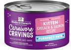 Stella & Chewy's Carnivore Cravings Purrfect Paté - Premium Grain-Free Wet Kitten Food - Chicken & Salmon Recipe - High Protein with Bone Broth - Perfect for Picky Kittens - 5.2oz Cans (12 Pack)