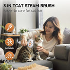 Pet Steam Brush for Dogs & Cats with Shampoo – 3-in-1 Grooming Spray Comb, Mist Massage & Defur Function, Water Spritz Deshedding Tool for Long/Short Hair, Indoor Pets (Puffease Cepillo de Vapor)