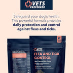 Vets Preferred Flea and Tick Prevention for Dogs Chewable - Daily Defense Without Harsh Chemicals - Immune Support & Antioxidant Protection - Beef Flavored - 90 Soft Chews