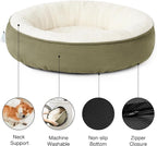Love's cabin Round Donut Cat and Dog Cushion Bed, 25in Pet Bed for Small or Medium Dogs, Anti-Slip & Water-Resistant Bottom, Soft Durable Fabric Pet Beds, Washable Calming Cat & Dog Bed Olive Green