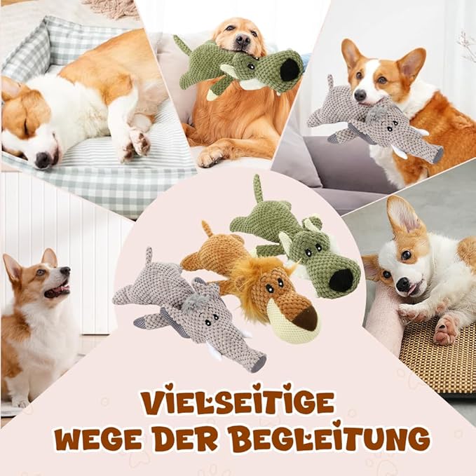 Indestructible Dog Toys,2025 New Dogs Plush Toy for Aggressive Chewers,Squeaky Durable Chew Toy for Indoor Pups Teething, Stuffed Toys for Small Medium Large Animals (A-Green)