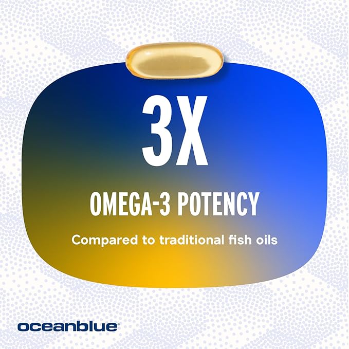 Oceanblue Professional Omega-3 2100-60 Count - High-Potency Triple Strength Burpless Fish Oil Supplement with EPA, DHA & DPA - Orange Flavor, 30 Servings