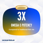 Oceanblue Professional Omega-3 2100 – 120 ct – 2 Pack – Triple Strength Burpless Fish Oil Supplement with High- Potency EPA, DHA, DPA – Wild-Caught – Orange Flavor (120 Servings)