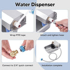 Automatic Water Dispenser for Dog, 3L Dog Water Bowl Dispenser, Stainless Steel Indoor/Outdoor Water Feeder Suitable for Dogs Livestock Chicken Horse, Easy to Clean