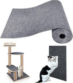 Cat Scratching Post Carpet Mat Trimmable Self-Adhesive Replacement Mat 78.7"x15.8" Cuttable Cat Scratcher Cover for Cat Tree Shelf Shelves Steps Couch Furniture Wall DIY Protector, Dark Grey