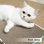 PAWSFANS Cat Scratcher Cardboard Scratch Pad with Box Durable Corrugate Scratching Board Kitty Sofa Lounge Bed Reversible Catnip Included for Indoor Cats,Large (Box, 5pcs)