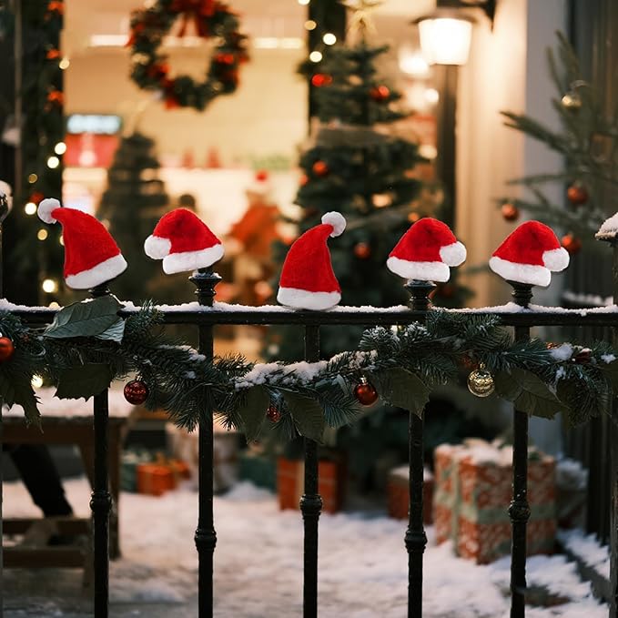 Nydotd 8 Pieces Dog Santa Hat PET Christmas Hat Small Santa Cat Hats Soft Plush Christmas Costumes Supplies for Tiny Dog Cat Puppy Kitten Crafts