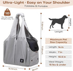 Dog Purse Carrier for Small Dogs, Cats, and Puppies – Soft-Sided Travel Pet Tote Bag with 4 Large Pockets, Foldable, Lightweight, Fits Pets up to 15 lbs, for Travel, Vet, Outings (Grey)