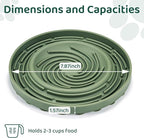 Silicone Dog Feeding Bowl with Suction Cup, Dog Puzzle Feeding Bowls for Heathy Eating - Non Slip Design (Green)