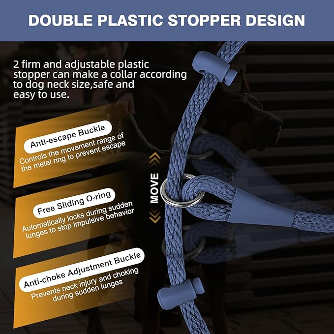 Lynxking Dog Leash Slip Lead Reflective Breathable Rope Comfortable Strong No Pull Slip On Pet Training Lead for Dogs