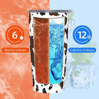 Cow Print Tumbler with Lid and Straw, 20 Oz Cup Stainless Steel Insulated Water Bottle Coffee Mug
