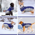 FUAMEY Dog Coat for Small Dogs,Waterproof Dog Winter Jacket with Harness Built in Puppy Cold Weather Coats Reflective Pet Vest with Zipper Warm Fleece Dogs Snowsuit Windproof Blue S