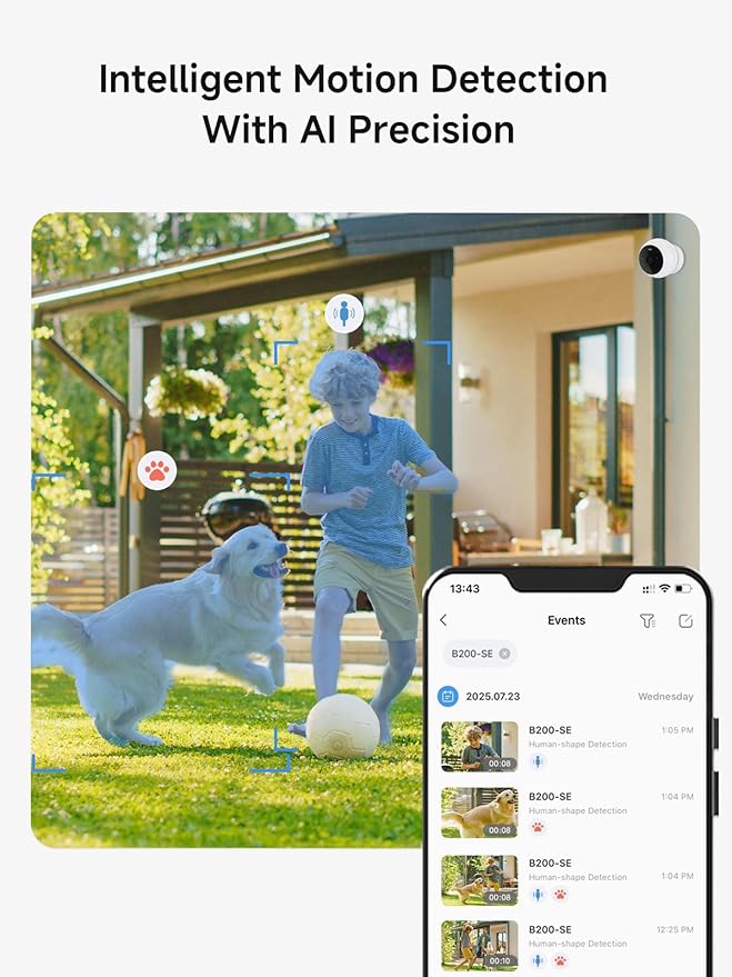 Noorio Wireless Security Cameras for Home Security, Battery-Powered 1080P Indoor/Outdoor Camera Magnetic, AI Detection, Free Local Storage, Color Night Vision, IP66 Weatherproof, 2.4G WiFi Only