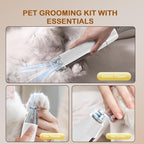 Dog Grooming Vacuum, Dog Grooming Kit with Pet Clipper Nail Grinder, 3 Suction Modes Dog Brush Vacuum with 6 Pet Grooming Tools (Coffee)