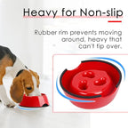 Super Design Slow Feeder Dog Bowl, 1.5 Cup, Nonslip, Heat-Resistant, Sturdy, Suitable for Medium to Large Dogs, Dishwasher Safe