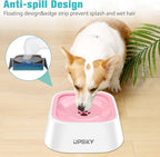 UPSKY Dog Bowl Dog Water Bowl No Spill Pet Water Bowl No Drip Slow Water Feeder Dog Bowl No-Slip Pet Water Dispenser 35oz Slow Drinking Bowl for Dogs and Cats