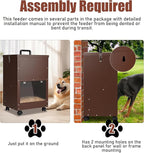 Galvanized Automatic Dog Feeder Large Breed 45 Pounds, Metal Dog Food Gravity Feeder Extra Large Automatic Pet Feeder, Easy to Move with Wheels