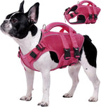 Kuoser Dog Life Jacket High Flotation, Reflective Dogs Life Vest for Swimming Boating, Adjustable Small Medium Large Dog lifejacket, Lightweight Dogs Life Preserver Rescue Handle Spring Summer Pool